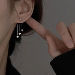 New Sterling Silver 925 bubble tassel stud earrings set